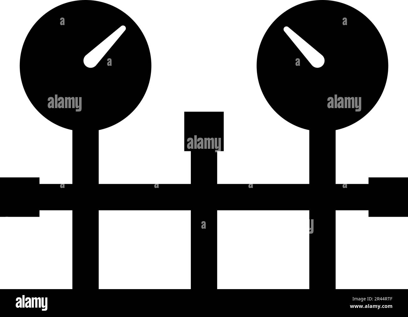 Manomètre et tuyaux manomètre manomètre manomètre ou icône de manomètre à vide noir couleur vecteur illustration image plate style simple Illustration de Vecteur