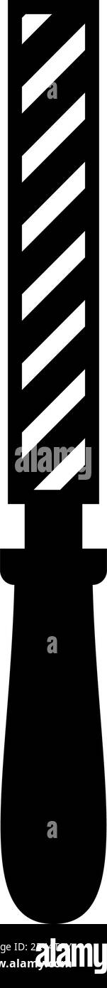 Outil à lime à main batte instrument icône noir couleur vecteur illustration image style plat simple Illustration de Vecteur