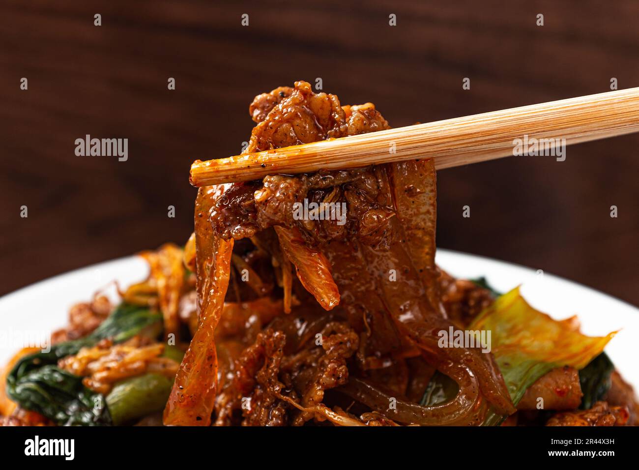 Mara xiang guo viande sautée, légumes et tofu séché dans une sauce mara Banque D'Images