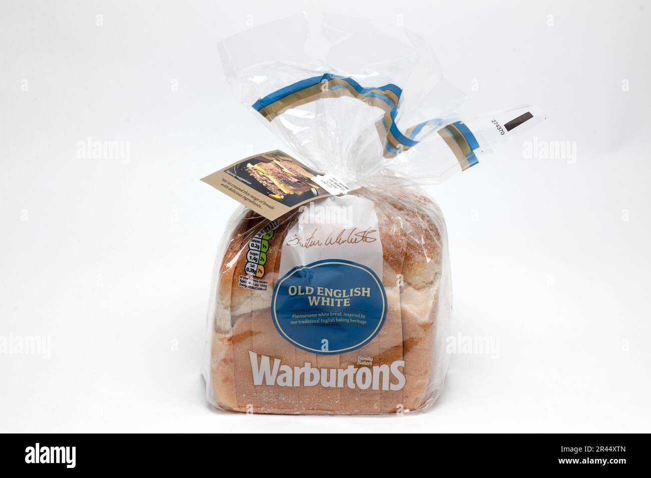 Warburtons pain blanc coupé en tranches de l'ancien anglais Banque D'Images