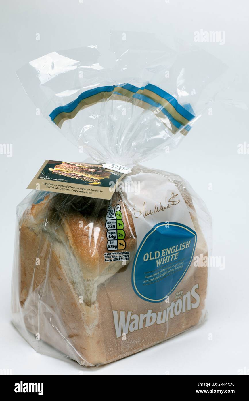 Warburtons pain blanc coupé en tranches de l'ancien anglais Banque D'Images