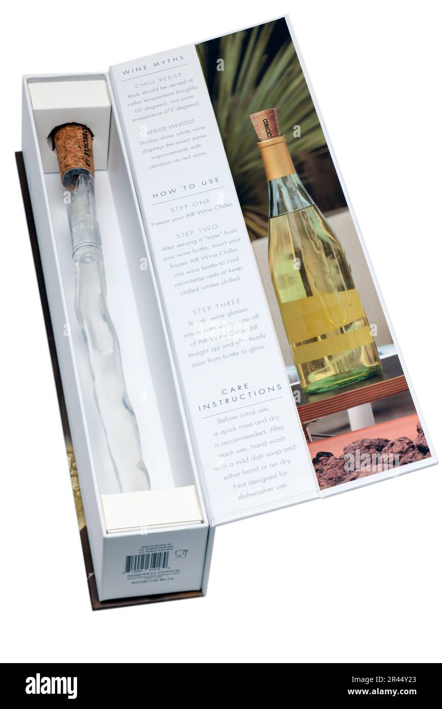 Corkcicle Air - aérateur à vin et refroidisseur avec couvercle à passage direct Banque D'Images