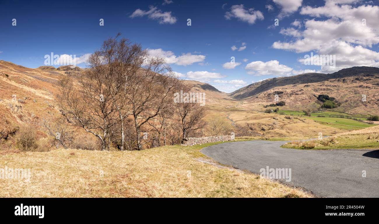 Le col de HardKnott dans le Lake District, en Angleterre Banque D'Images