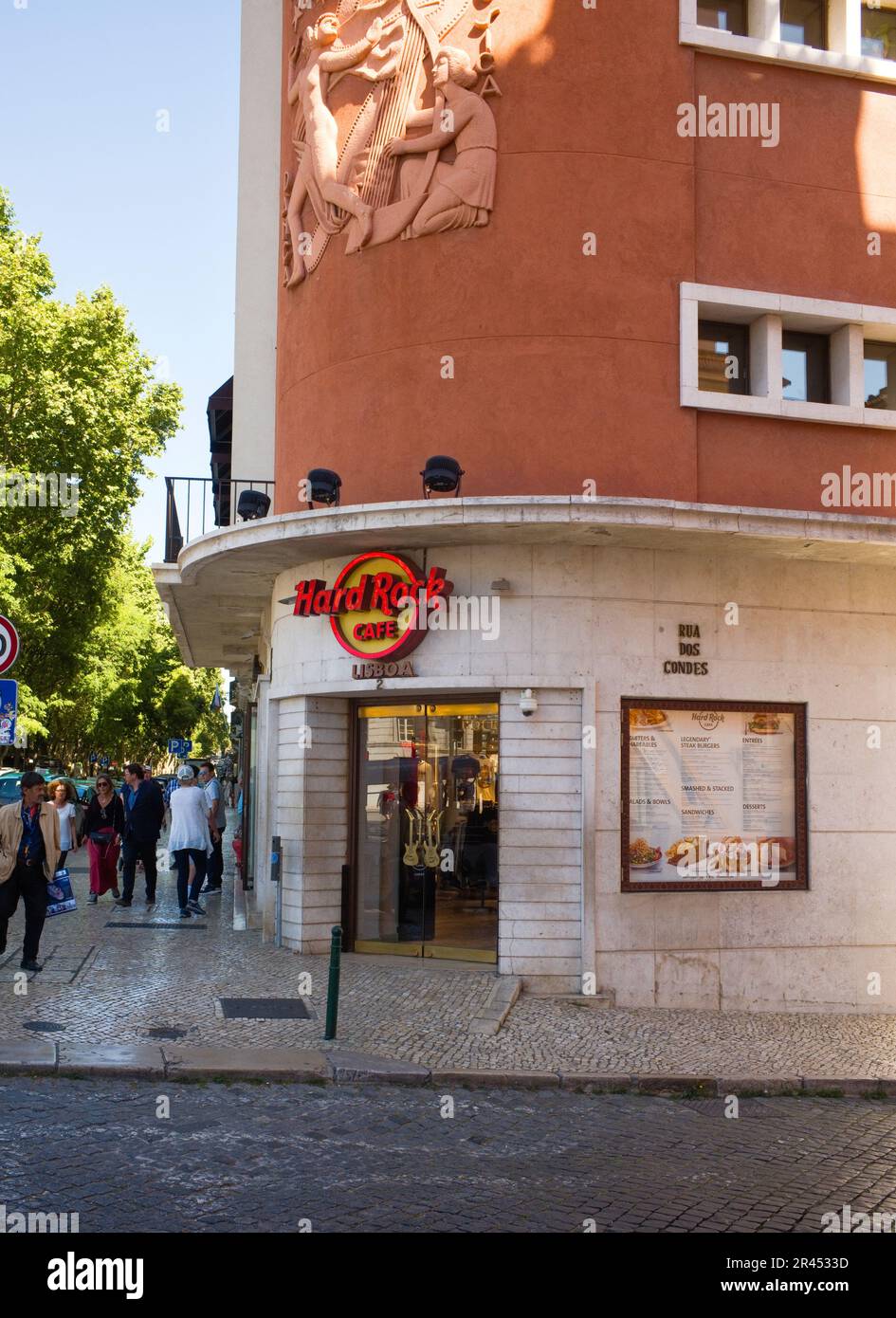 Hard Rock Cafe dans le centre de Lisbonne Banque D'Images