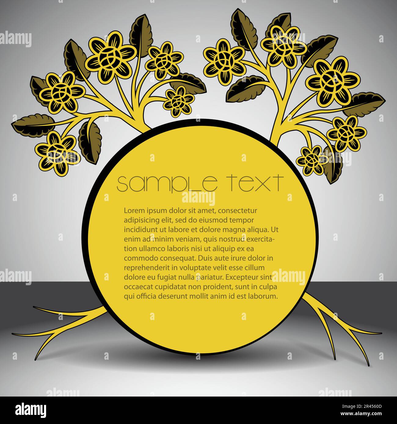 Arrière-plan, étiquette avec thème floral Illustration de Vecteur