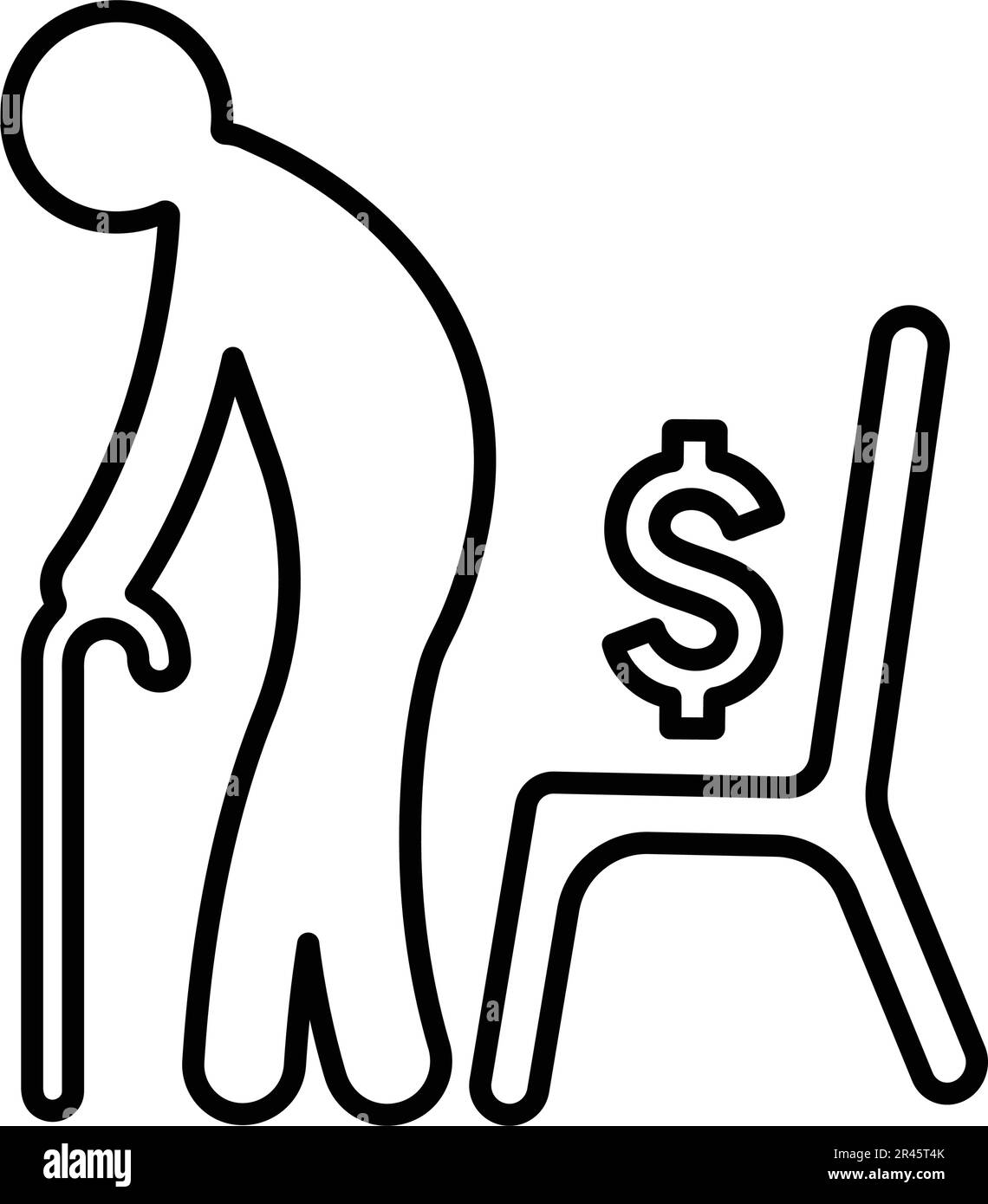 Icône retraite, argent de retraite - magnifique conception de vecteur. Utilisation parfaite pour le Web, les supports d'impression, la conception en ligne, l'utilisation commerciale ou tout type de projet de conception Illustration de Vecteur