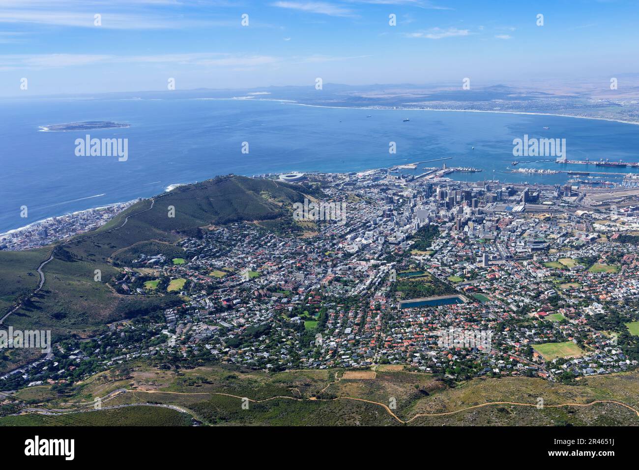 Vue sur le Cap depuis le sommet de Table Mountain, Afrique du Sud Banque D'Images