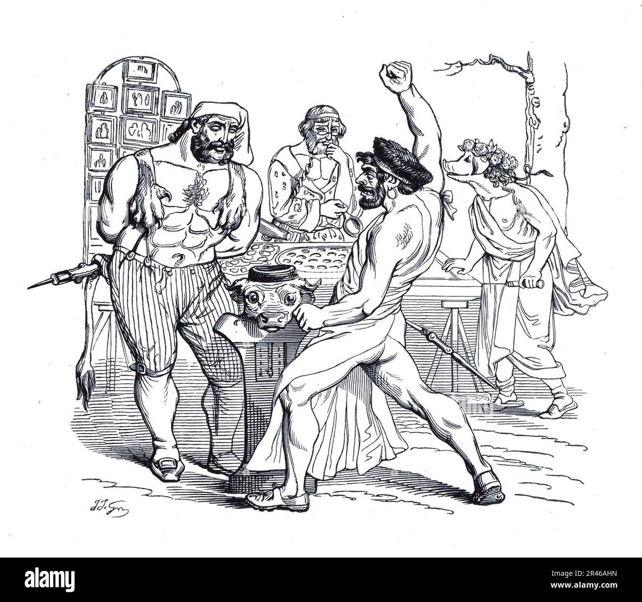 Grandville les Plaisoirs des champs Elysées 1 Banque D'Images Grandville les Plaisoirs des champs Elysées 1 Banque D'Images