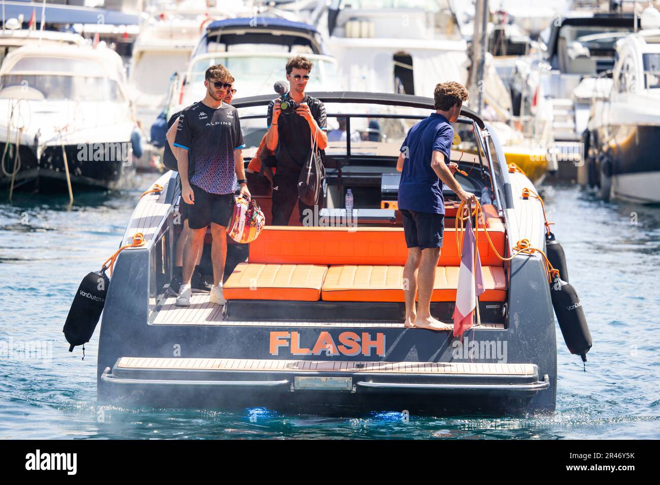 GASLY Pierre (FRA), Alpine F1 Team A523, portrait arrivant en bateau pendant le Grand Prix de Formule 1 de Monaco. , . Championnat du monde de Formule 1 de 26 mai à 28, 2023 sur le circuit de Monaco, à Monaco - photo Julien Delfosse/DPPI crédit: DPPI Media/Alamy Live News Banque D'Images