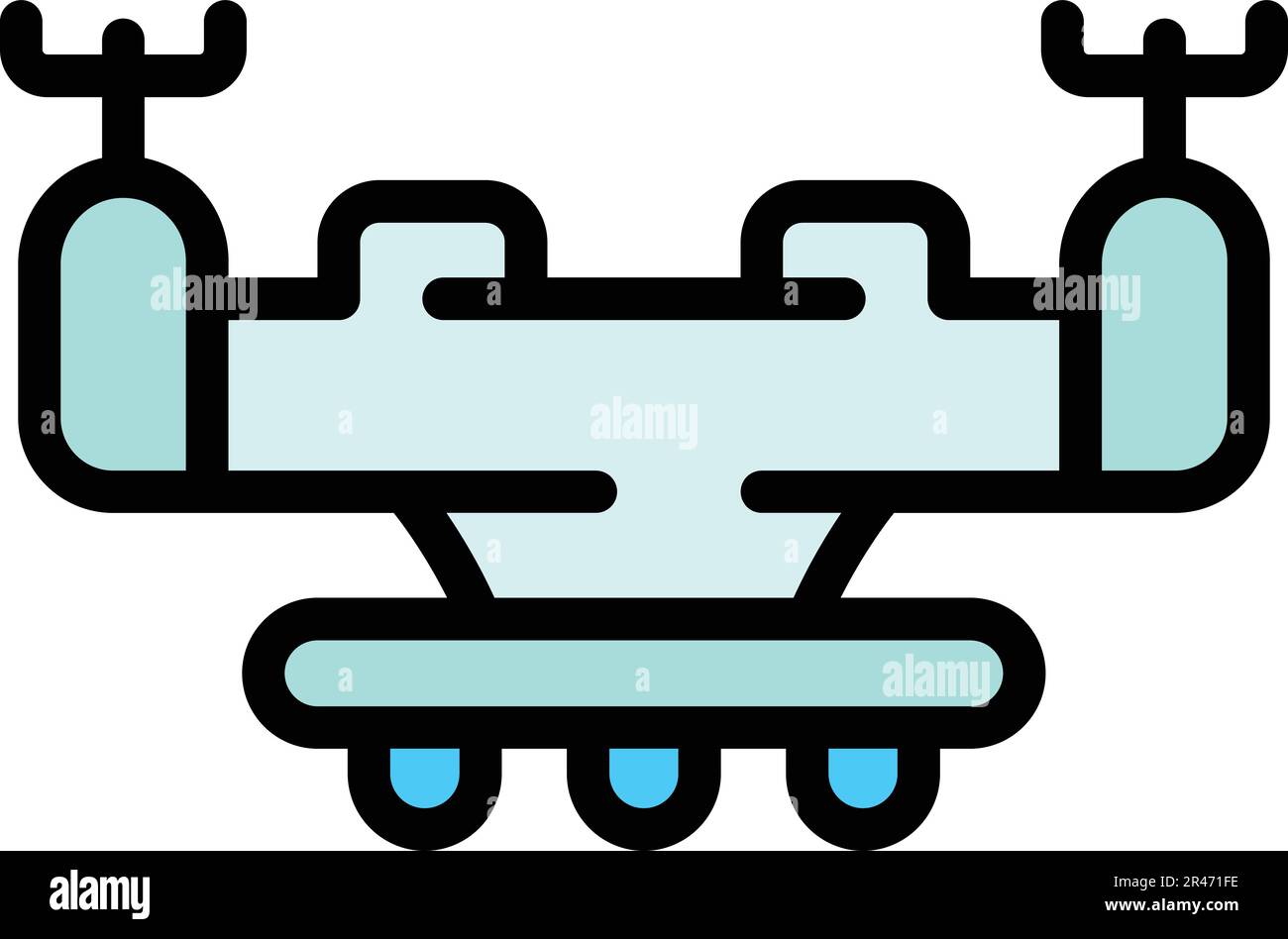 Icône de technologie de drone. Outline Drone technologie vecteur icône pour la conception Web isolé sur fond blanc couleur plat Illustration de Vecteur