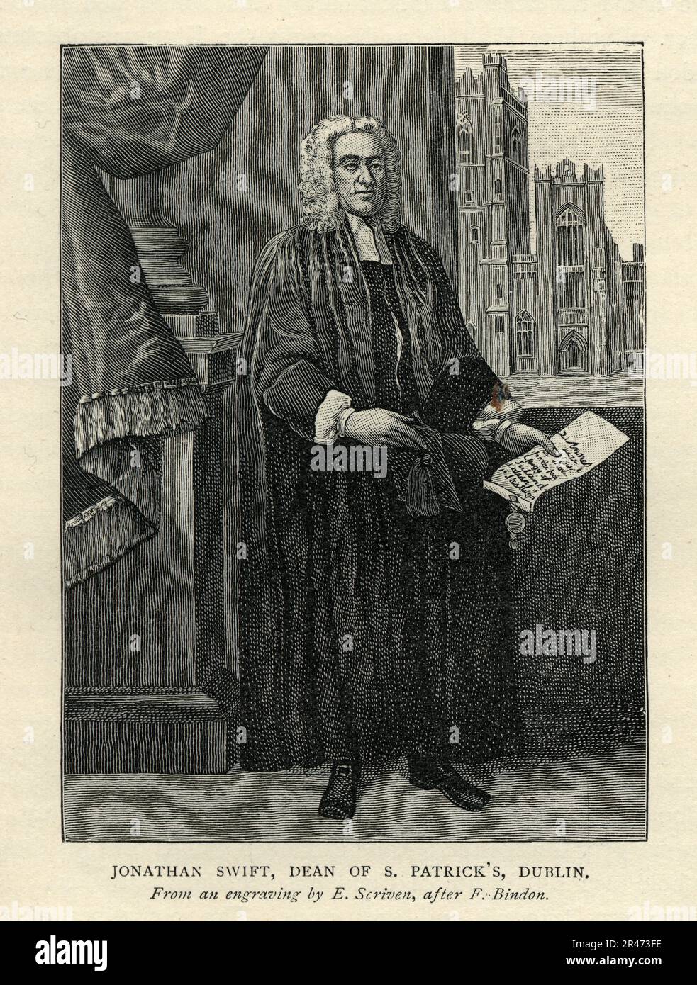 Jonathan Swift un satiriste anglo-irlandais, auteur, essayiste, pamphlétaire politique, poète, Et un religieux anglican qui devint doyen de la cathédrale St Patrick, à Dublin Banque D'Images