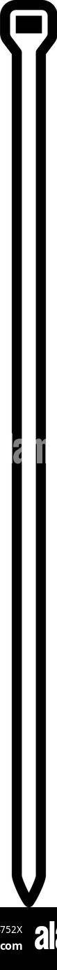 Attache de câble zip matériau de construction contour ligne icône noir couleur vecteur illustration image mince plat style simple Illustration de Vecteur