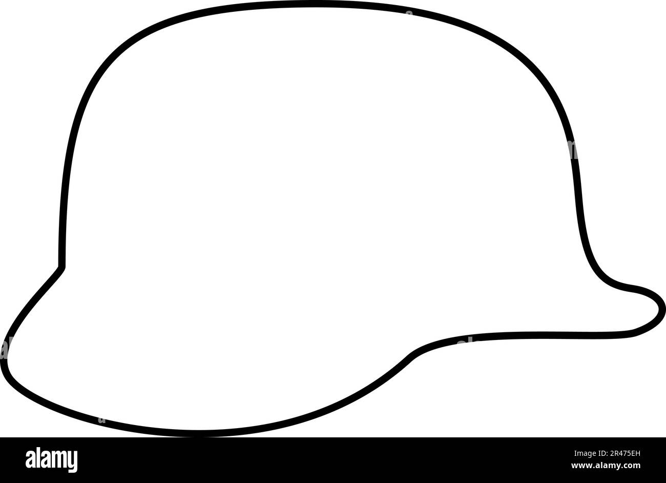 Casque allemand de la Seconde Guerre mondiale 2 stahlhelm WW2 contour ligne icône noir couleur vecteur illustration image mince plat style simple Illustration de Vecteur
