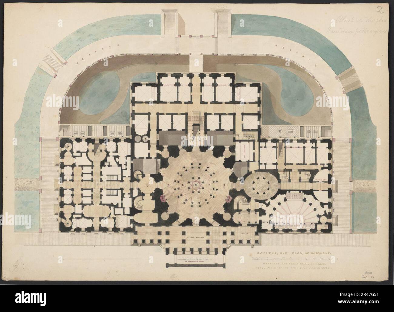 United States Capitol, Washington, D.C. plan de sous-sol Banque D'Images