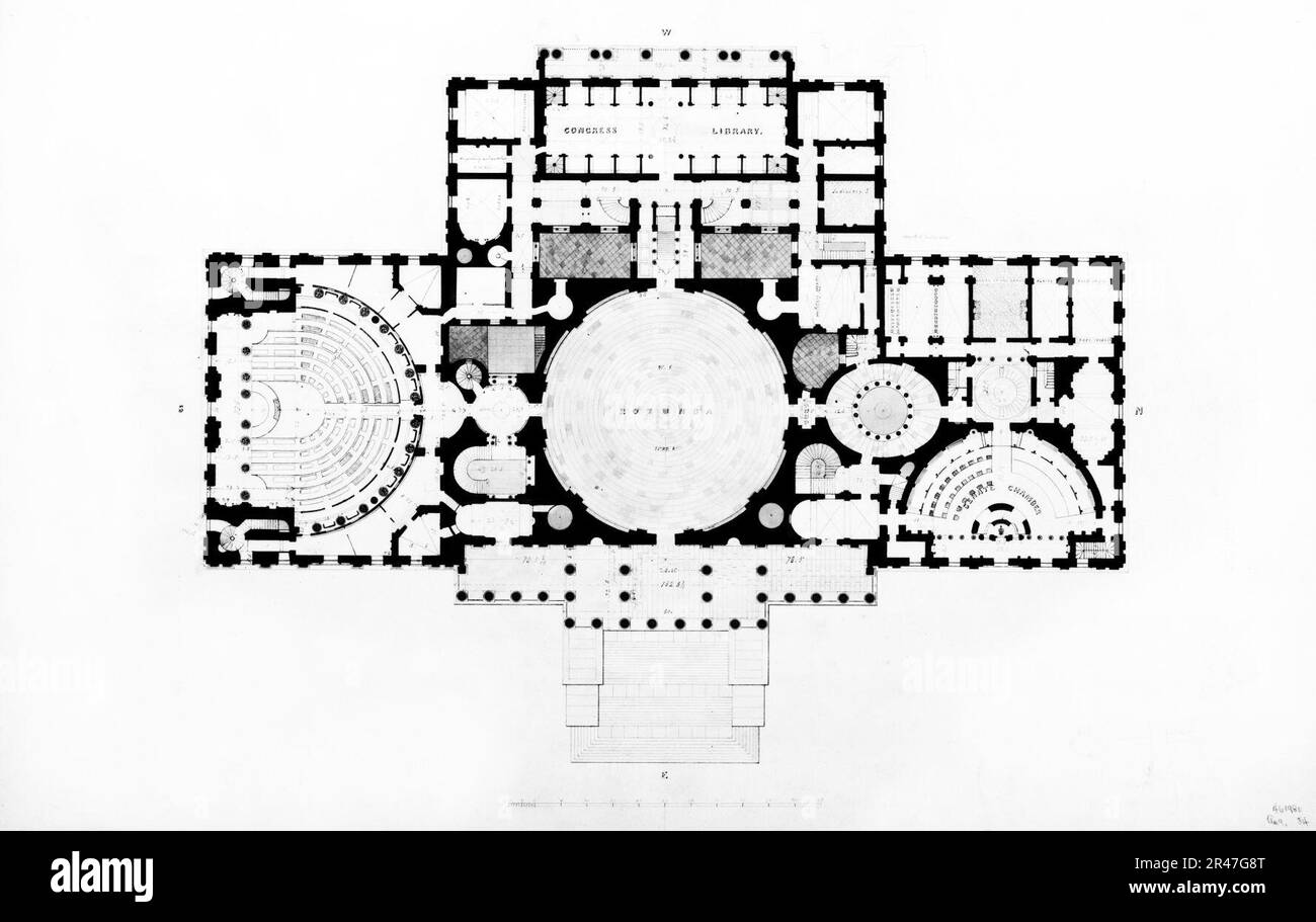 United States Capitol, Washington, D.C., premier étage avec rotonde, du Sénat et de la bibliothèque Banque D'Images