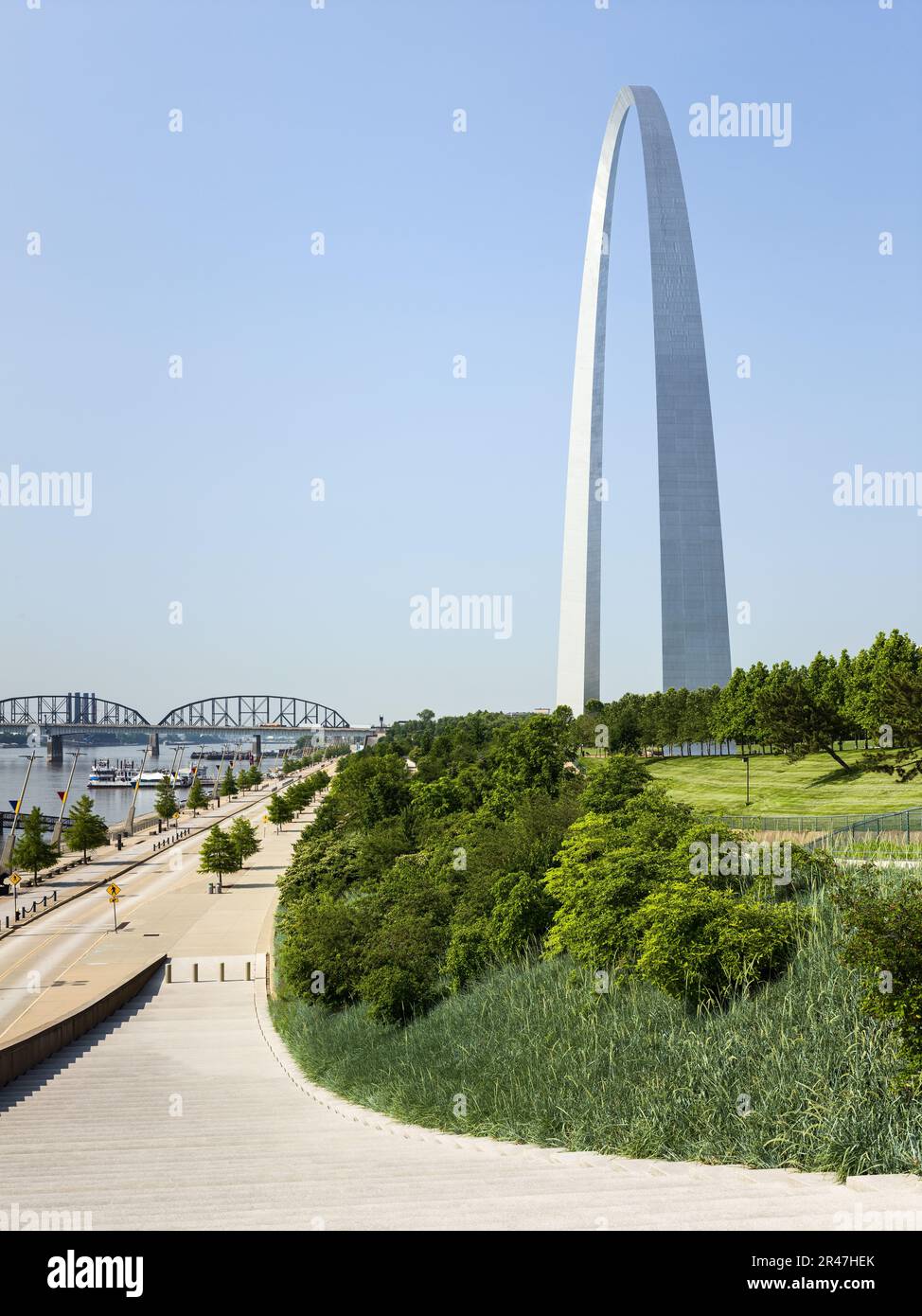 St. Paysage du parc Louis Arch Banque D'Images