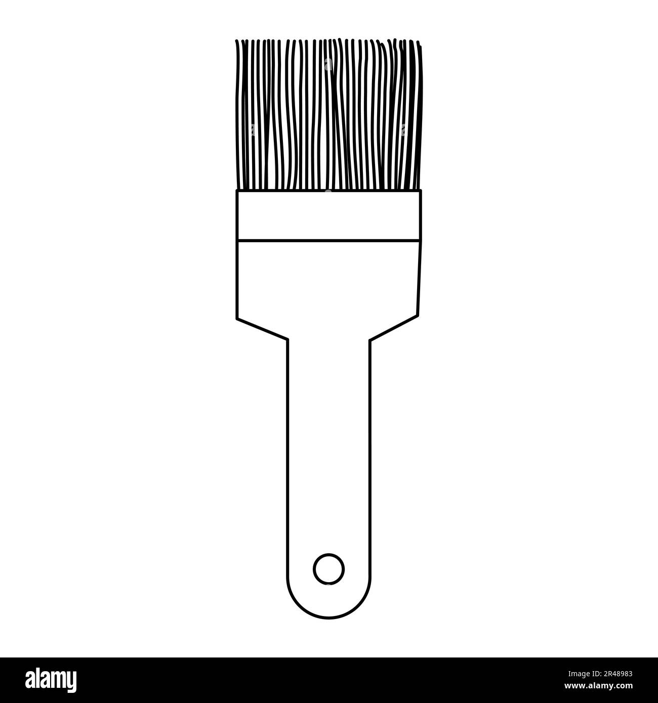 Icône de l'outil Pinceau, dessin vectoriel plat style doodle pour livre de coloriage pour enfants Illustration de Vecteur