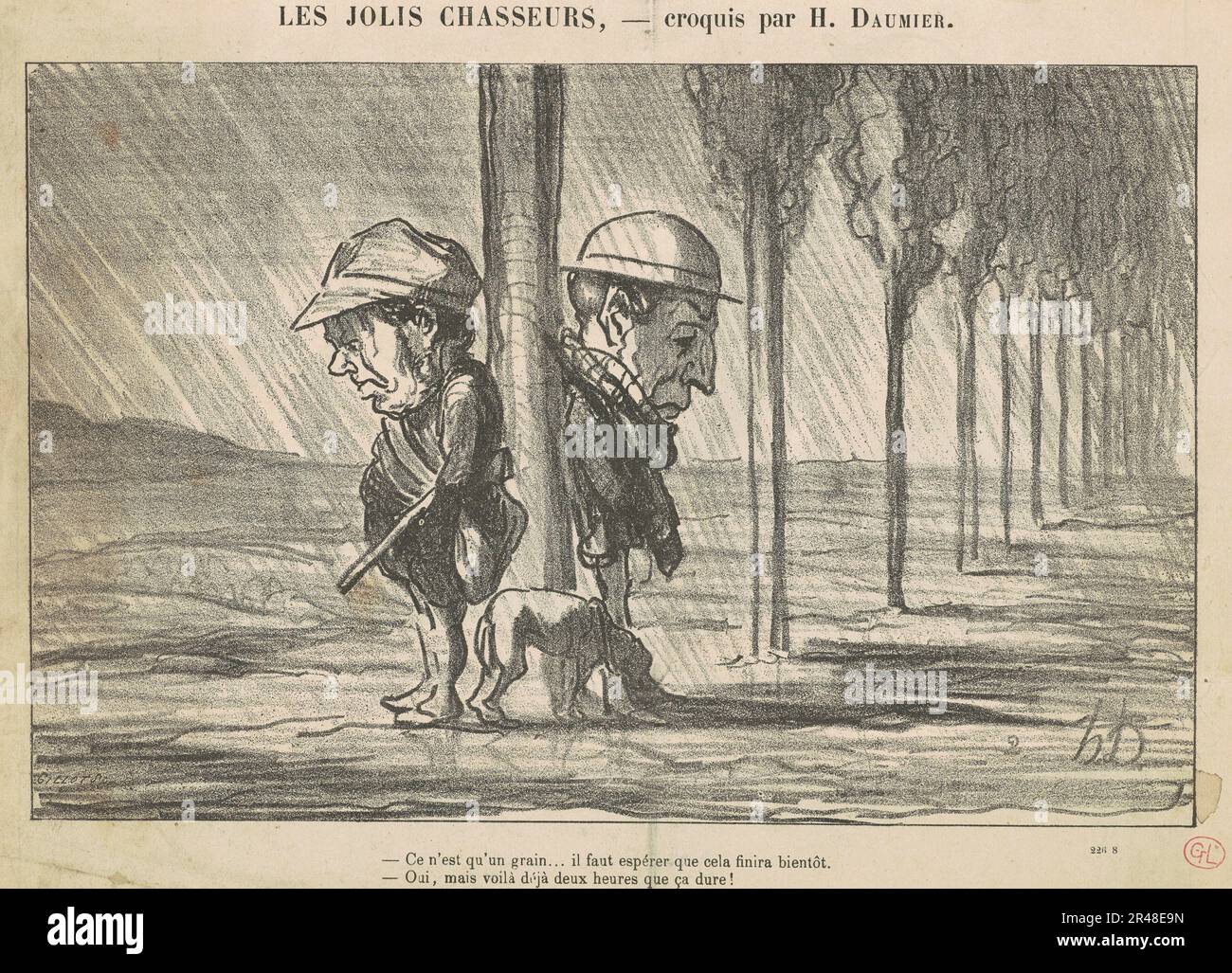 Les Jolie chasseurs, 19th siècle. Les jolis chasseurs. Banque D'Images