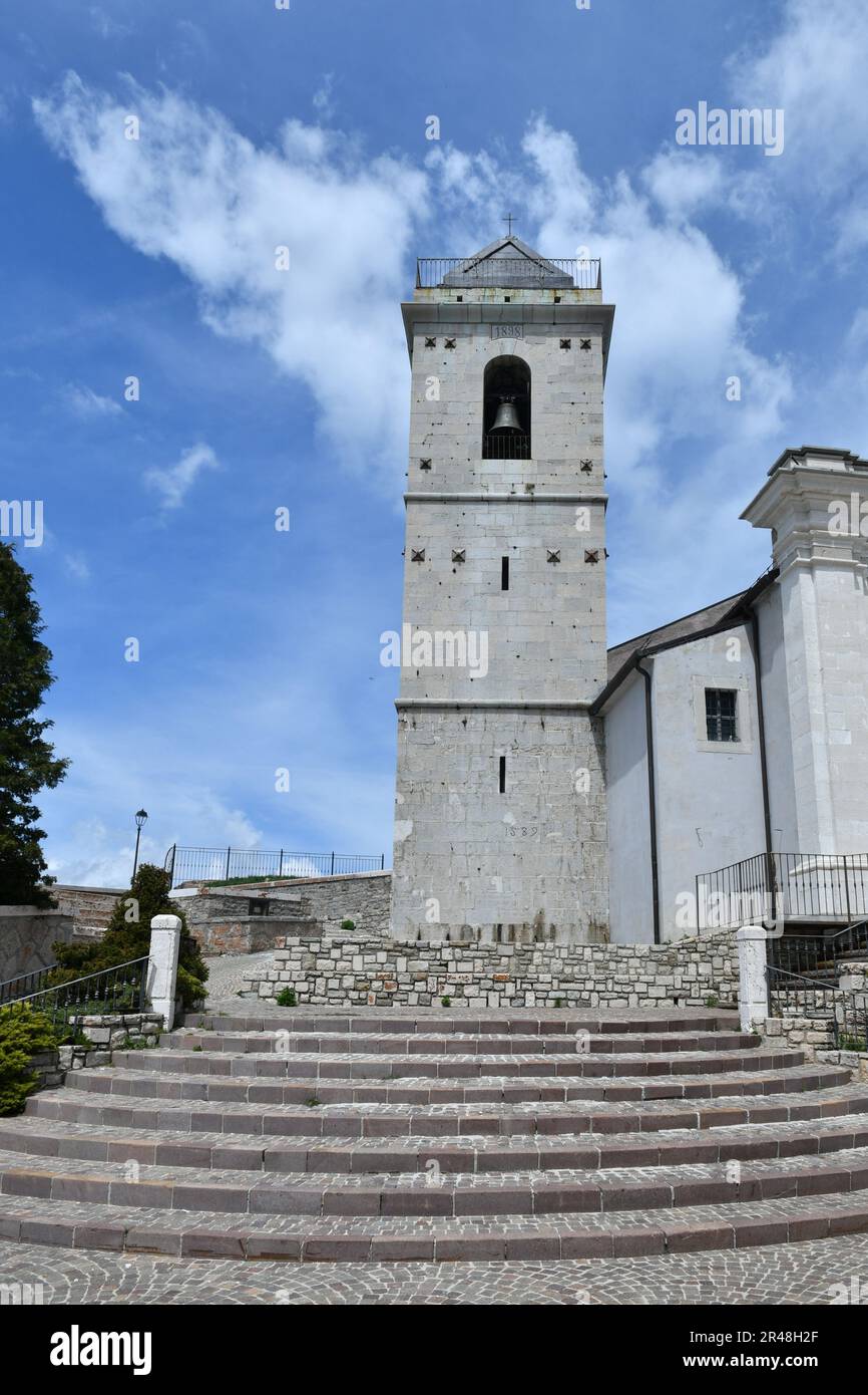 L'architecture médiévale de Capracotta, un village dans les montagnes de Molise. Banque D'Images