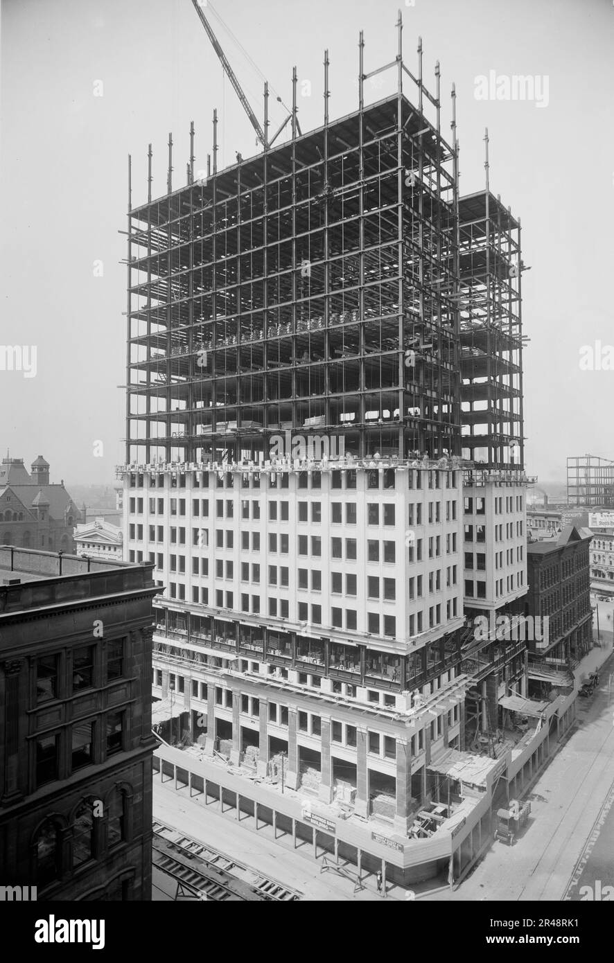 Immeuble de la Dime Savings Bank, Detroit, Michigan, c1910. Banque D'Images