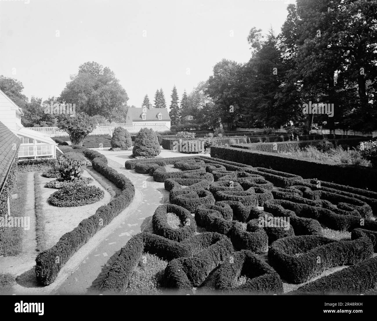Jardins fleuris du Mont Vernon, c.between 1910 et 1920. Banque D'Images