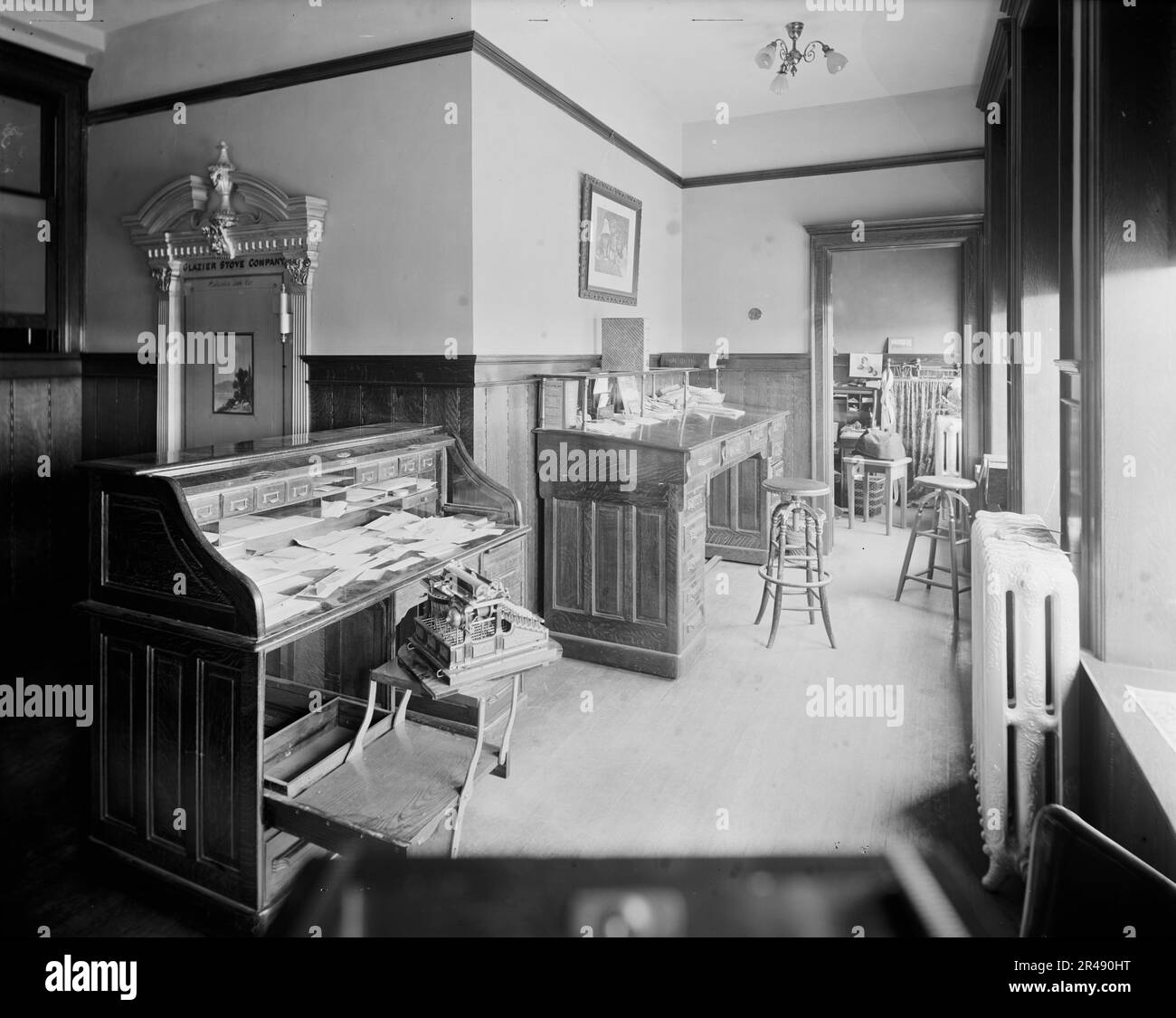 Vitrier cuisinière Company, salle du trésorier, Chelsea, Michigan, entre 1900 et 1910. Banque D'Images