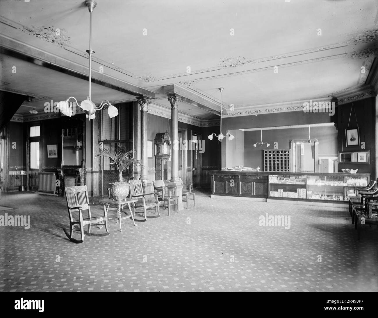 Alma Sanitarium, salle de réception et bureau, Alma, Michigan, entre 1900 et 1910. Banque D'Images