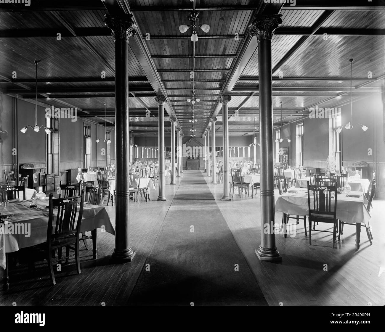 Alma Sanitarium, salle à manger, Alma, Michigan, entre 1900 et 1910. Banque D'Images