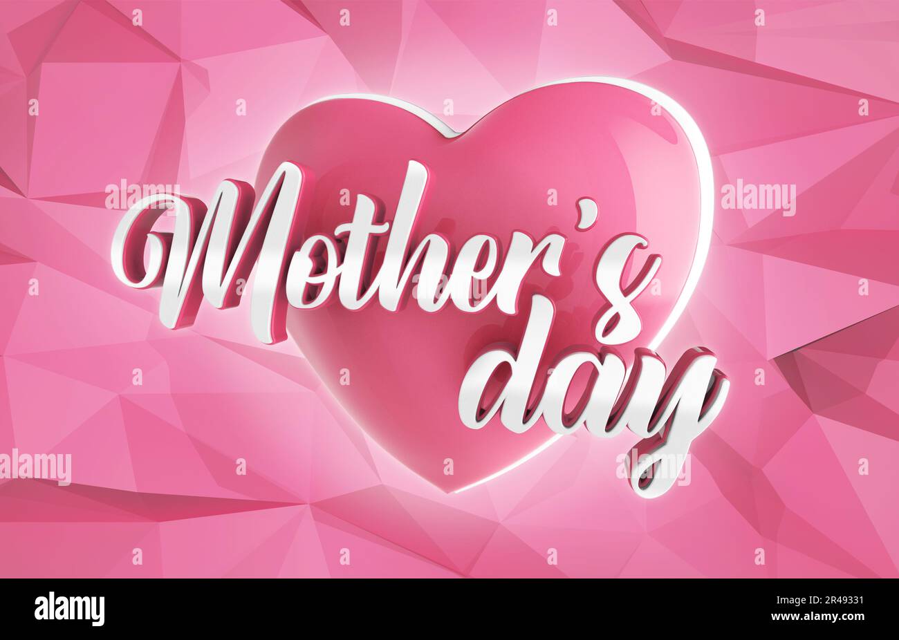 3D coeur écrit la fête des mères pour la fête des mères Banque D'Images