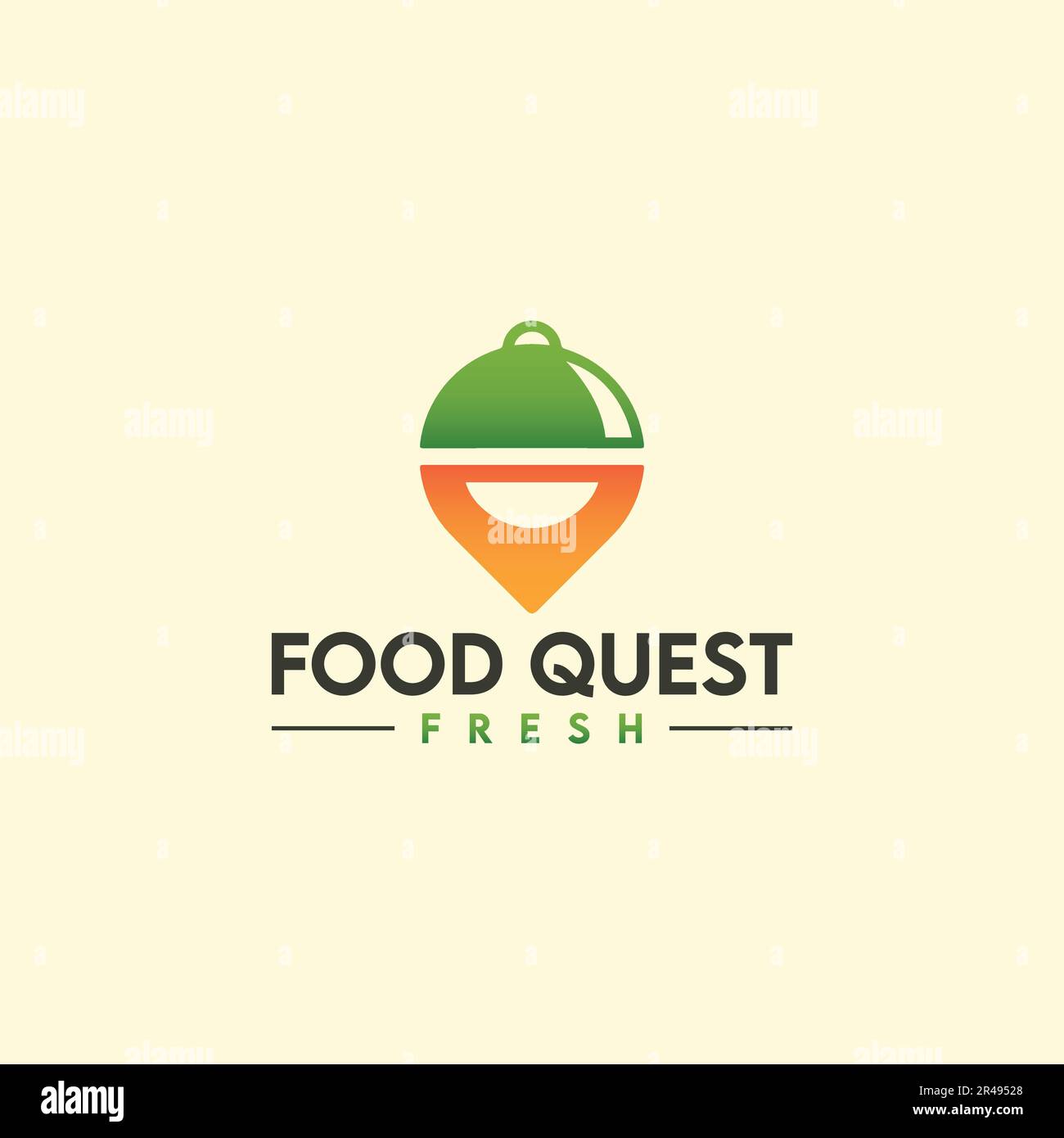 logo food quest, restaurant, design minimaliste et d'affaires Illustration de Vecteur
