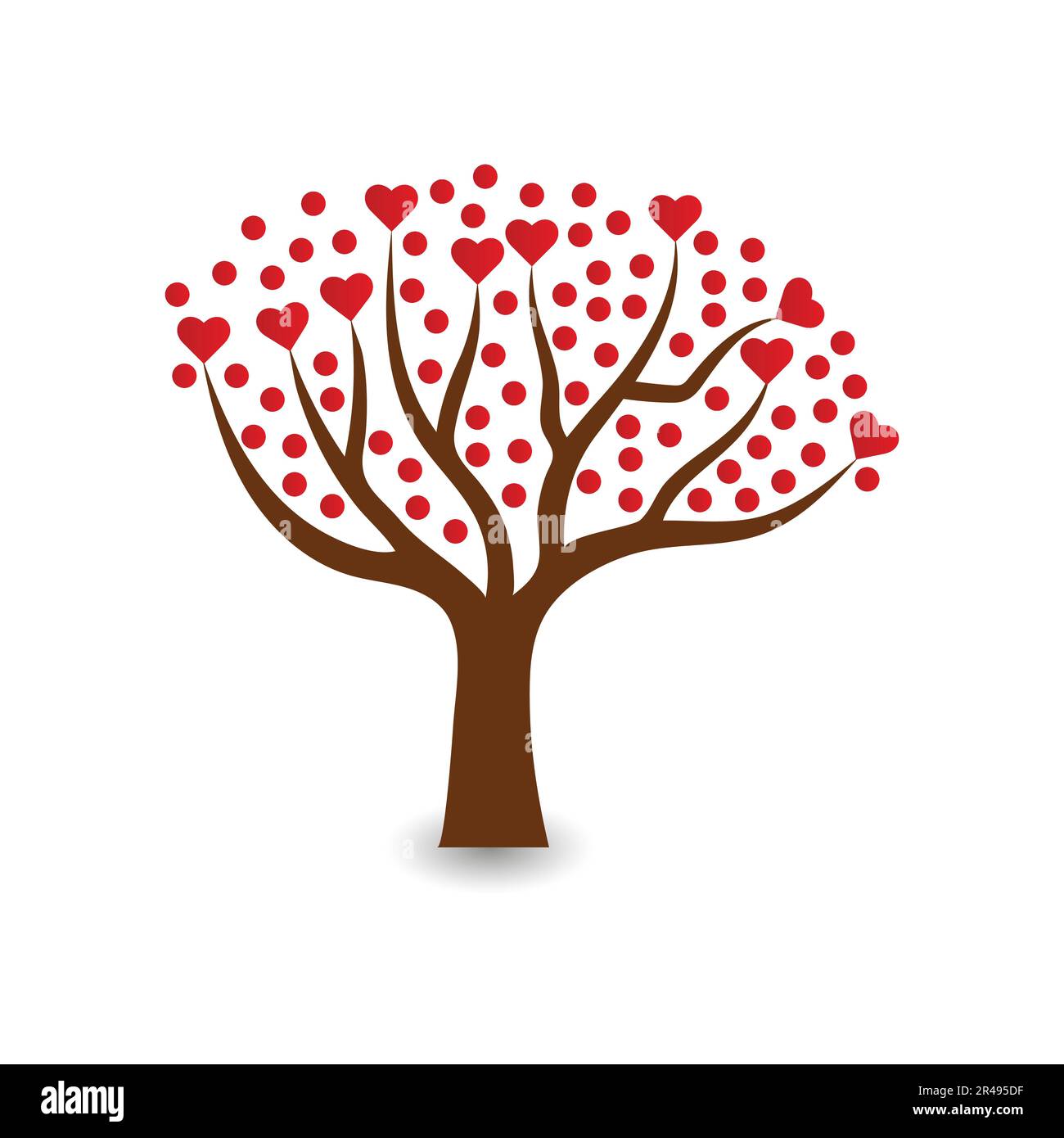 Logo abstrait Vector Heart Tree Illustration de Vecteur