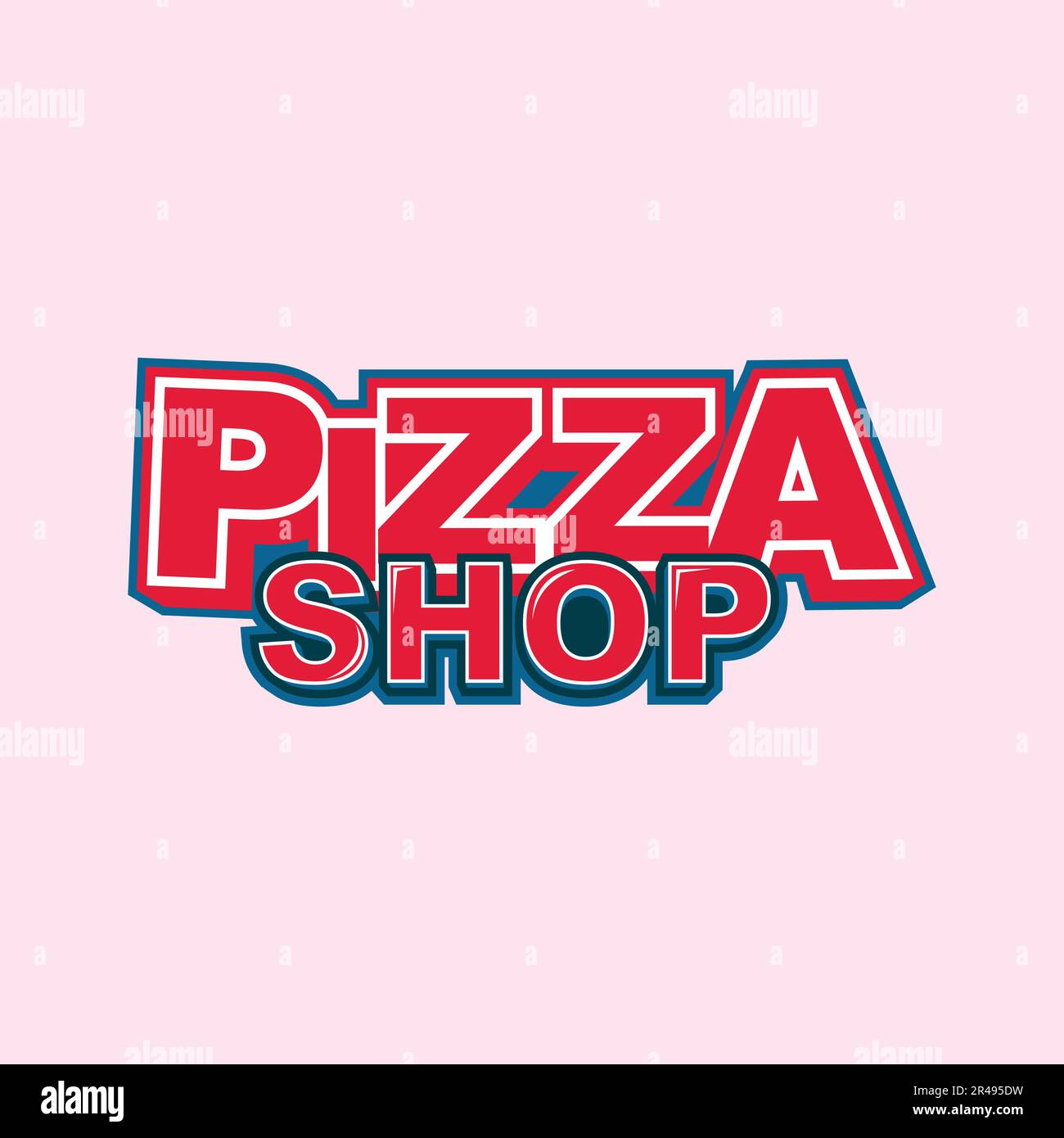 pizza shop, logo alimentaire, lettre, emblème et logo d'entreprise Illustration de Vecteur