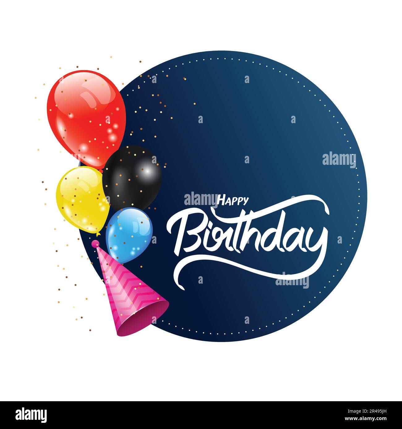 Fête D'anniversaire Avec Des Ballons Joyeux Clip Art Libres De