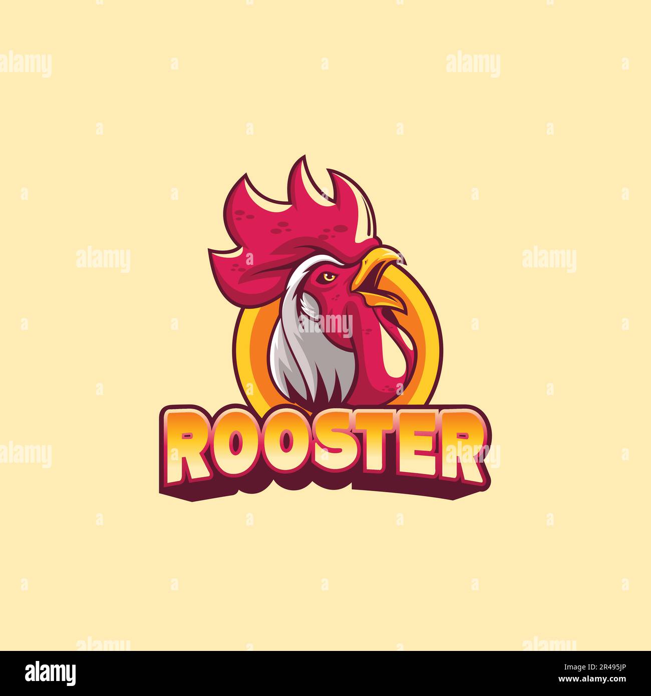 logo rooster, poulet, viande, vintage et logo d'entreprise Illustration de Vecteur
