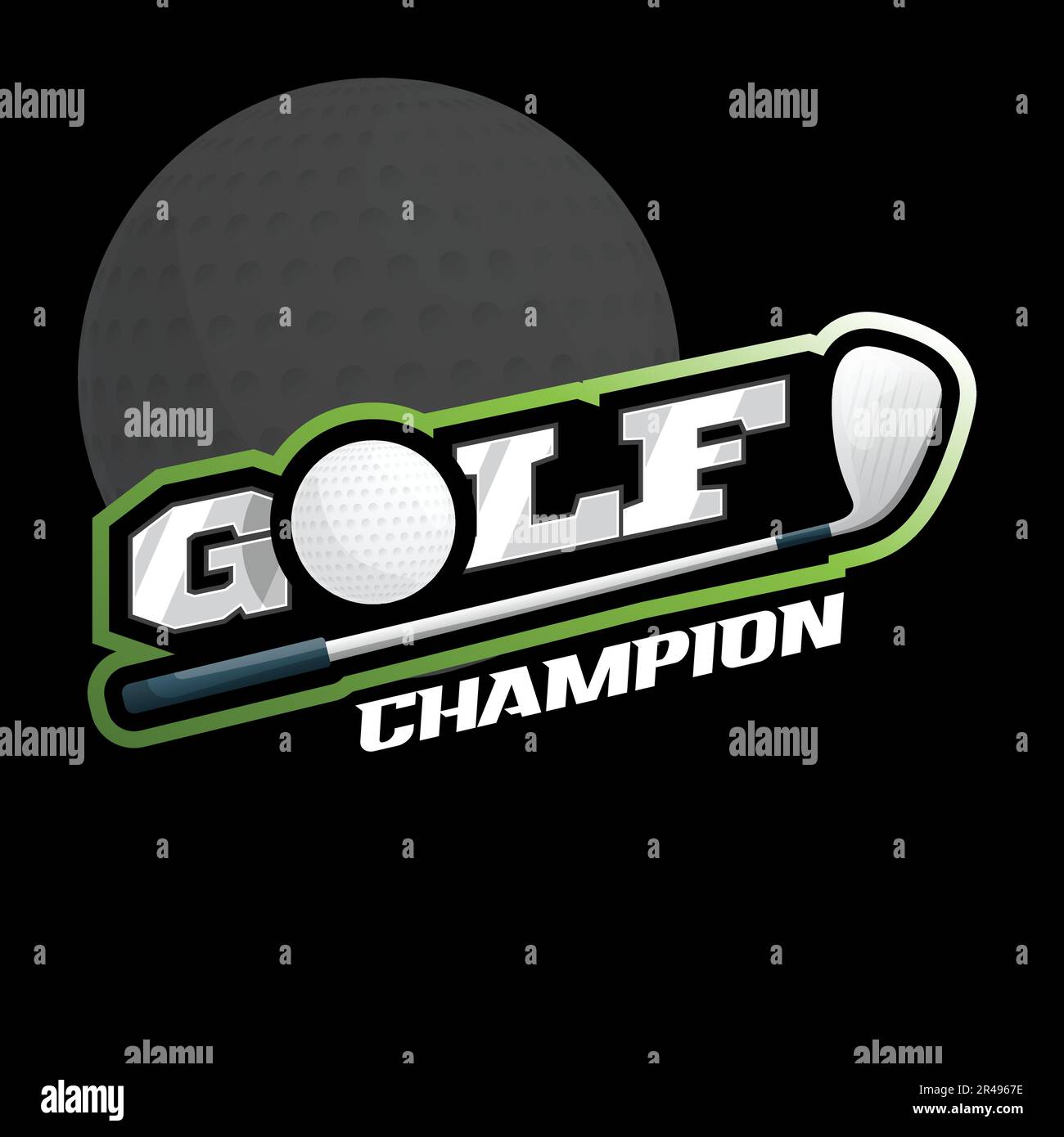 Logo de vecteur sportif Champion de golf Illustration de Vecteur