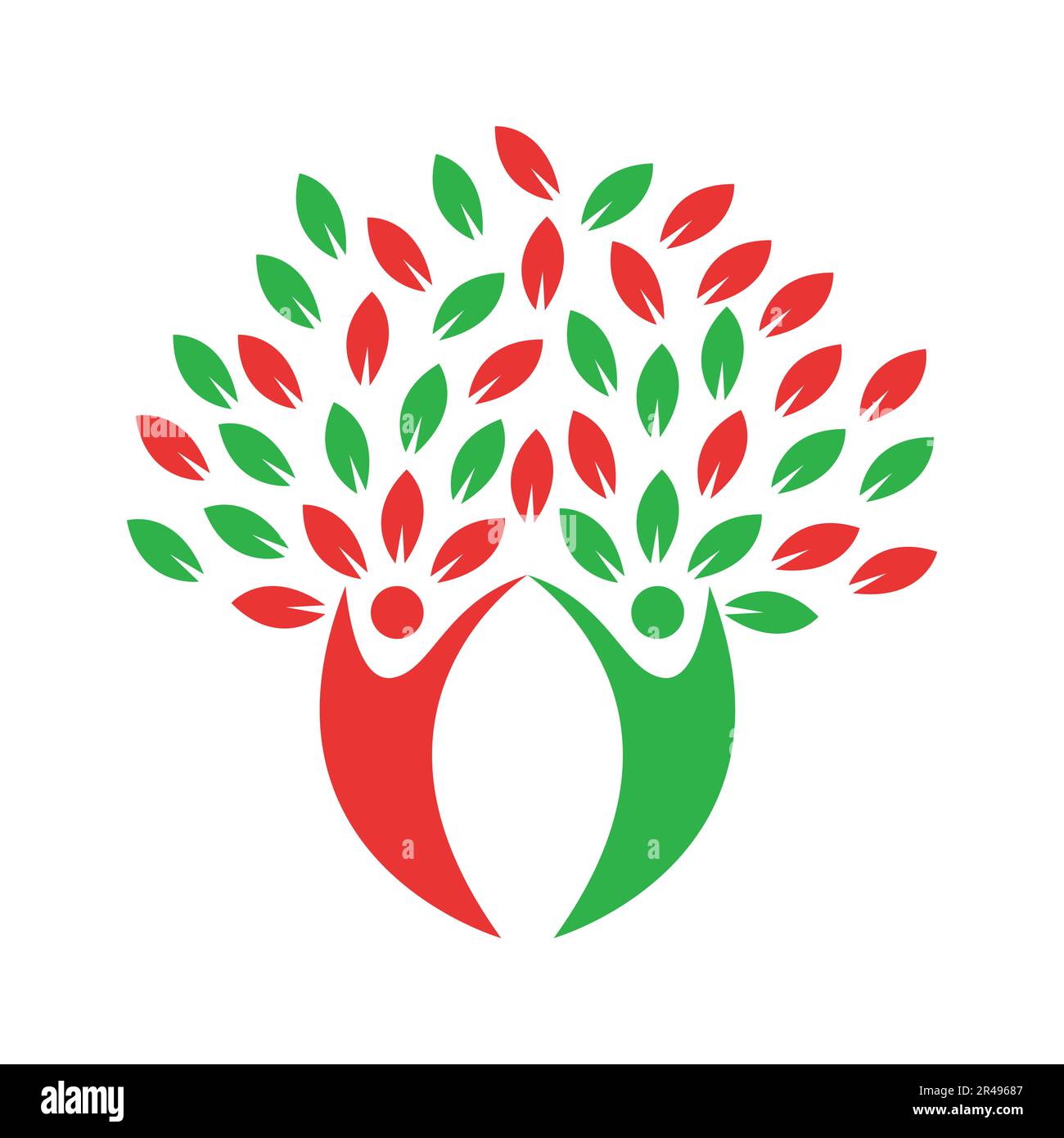 Logo de l'arbre généalogique. Icône arbre généalogique abstrait. Logo « Green Tree ». Illustration du stock Illustration de Vecteur