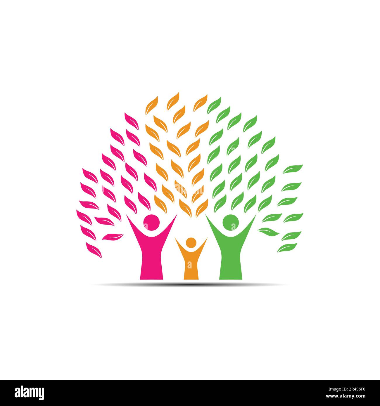 Logo de l'arbre généalogique. Icône arbre généalogique abstrait. Logo « Green Tree ». Illustration du stock Illustration de Vecteur