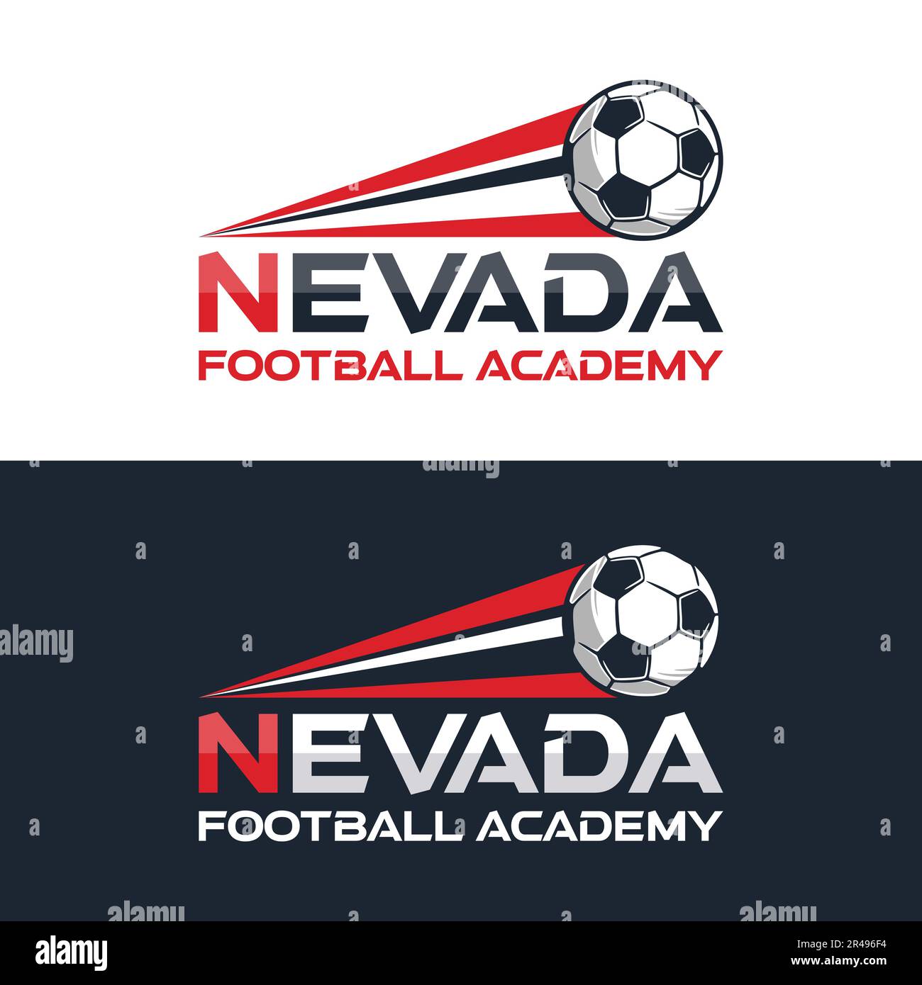 Logo sport de l'Académie de football du Nevada Illustration de Vecteur