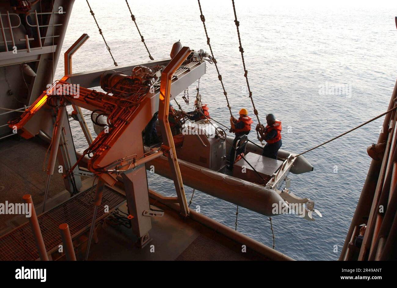 Marin Rhib LA Marine AMÉRICAINE lors d'une évacuation médicale (MEDVAC) du sous ...