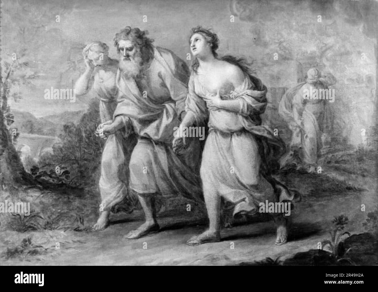 Gravure Ancienne – Loth Et Ses Filles – D'après Véronèse – Benoît Audran – 1700-1749