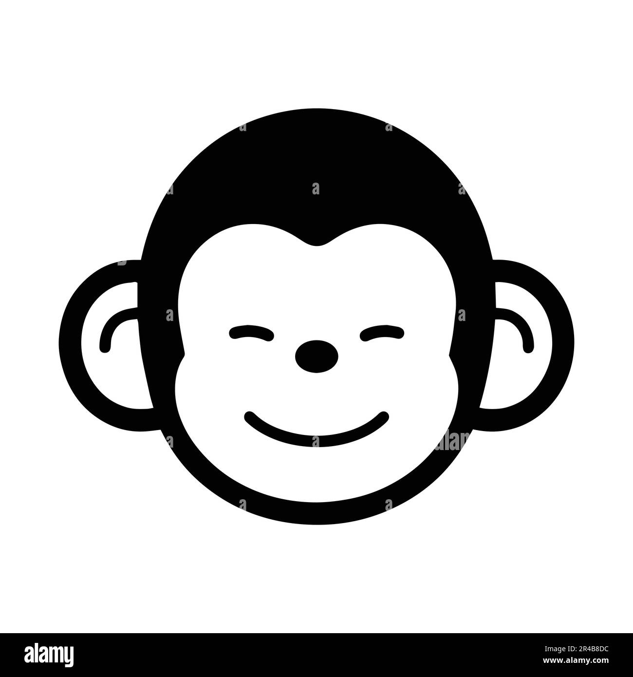 Mignon singe dessiné à la main dans le style Doodle isolé sur l'arrière-plan Illustration de Vecteur