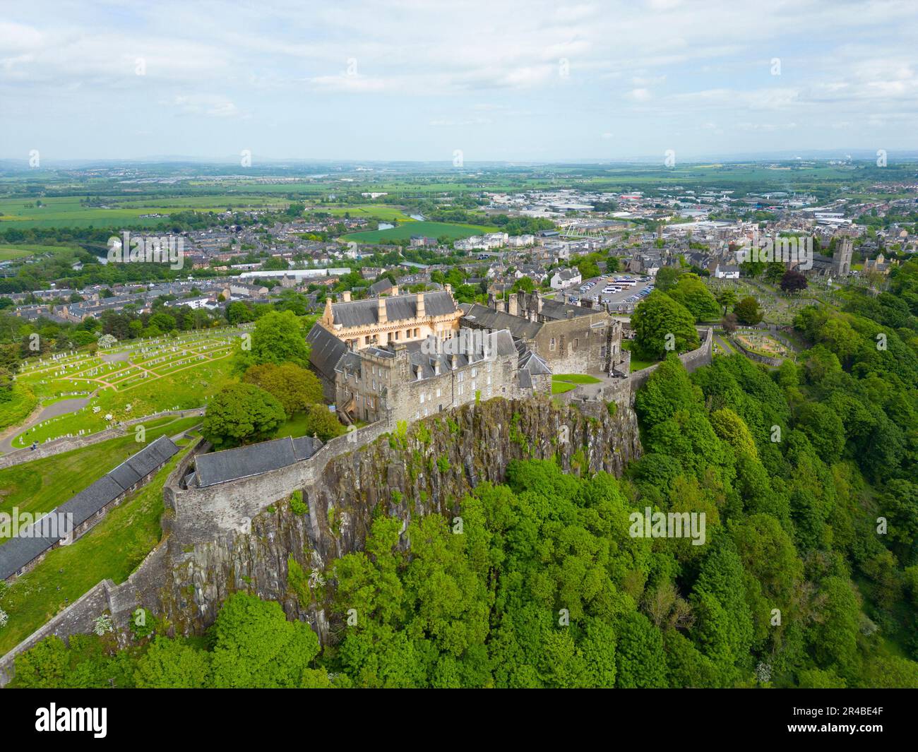 Vue aérienne du drone du château de Stirling à Stirling, Écosse, Royaume-Uni Banque D'Images