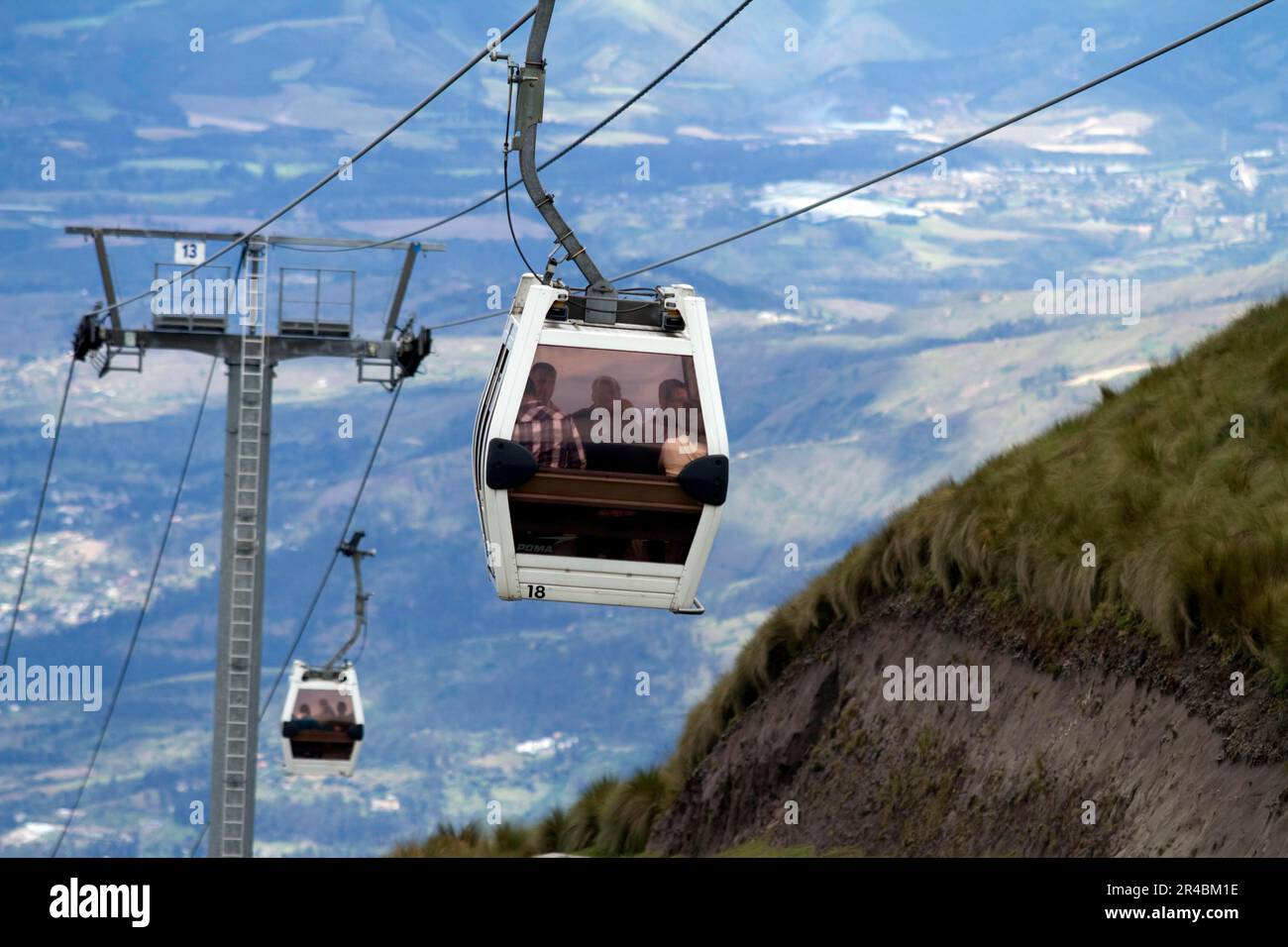 Télécabine, de 2950 m à 4050 m, Quito, province de Pichincha, Équateur Banque D'Images