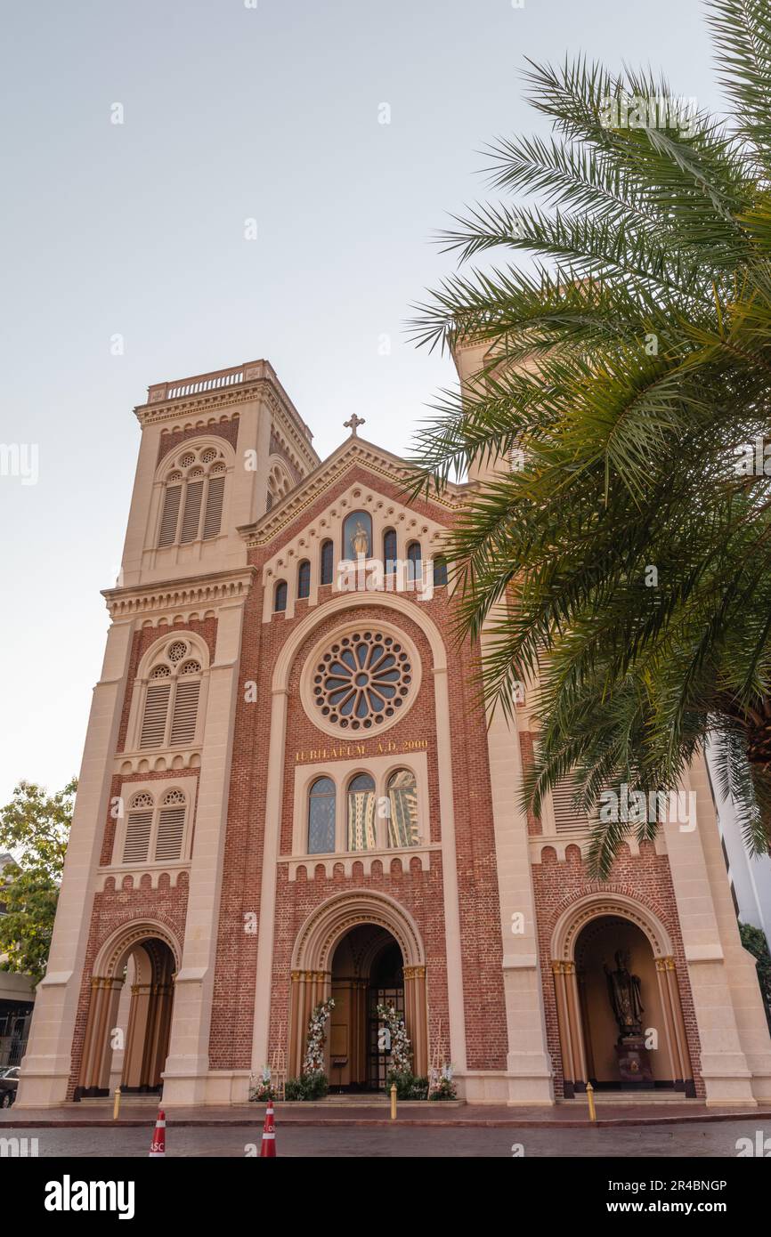 La cathédrale de l'Assomption, principale église catholique romaine de Thaïlande. Bangkok. Banque D'Images