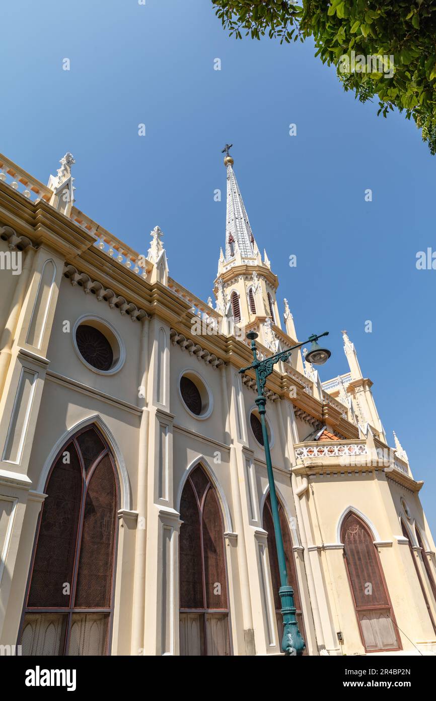 Église Saint-Rosaire ou Église Kalawar, Église catholique romaine dans le district de Samphanthawong, Bangkok, Thaïlande. Banque D'Images