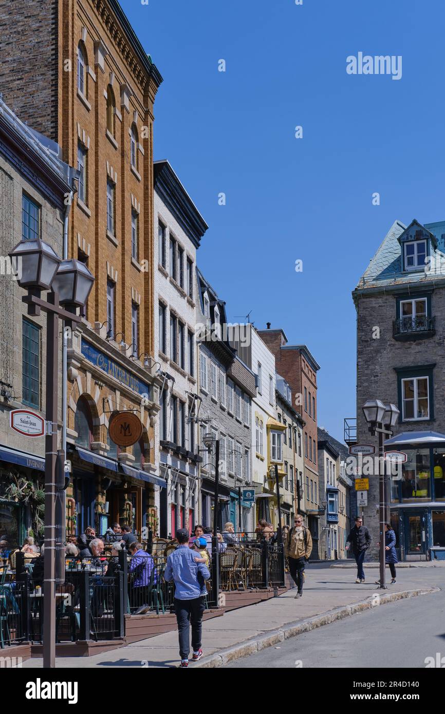 Côte de la fabrique au coeur de la vieille ville, Québec, Canada Banque D'Images