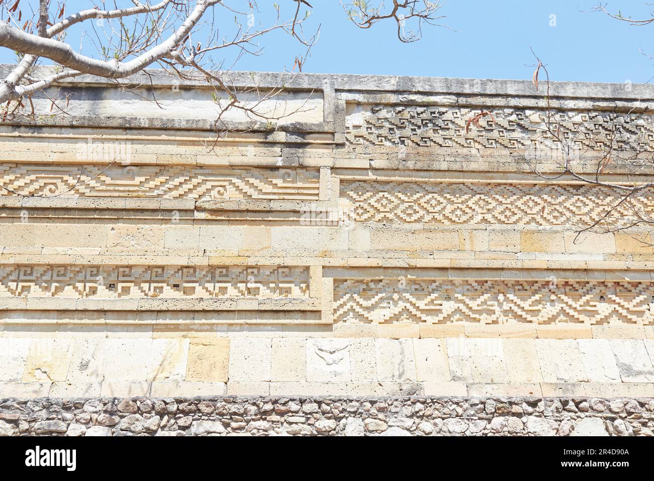 Les ruines uniques de Mitla, à Oaxaca, au Mexique, était une ville de Zapotec et Mixtec connue pour ses magnifiques motifs sculptés Banque D'Images