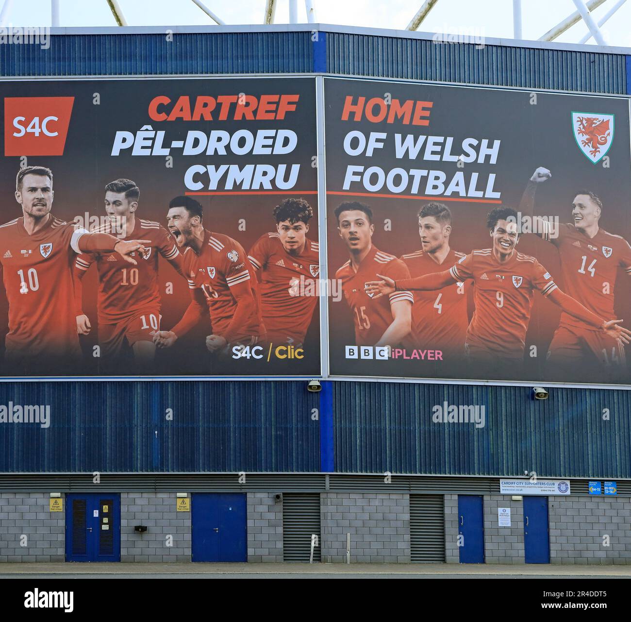 Cardiff City football Stadium, - Accueil Cardiff football publicité promotionnelle. Pris en mai 2023. Été Banque D'Images