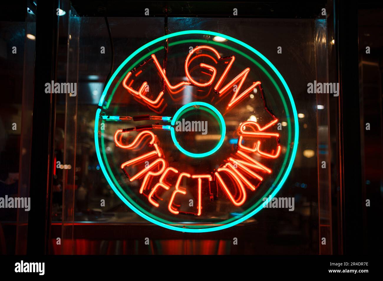 Panneau néon d'époque Elgin Street Diner, Ottawa (Ontario), Canada Banque D'Images