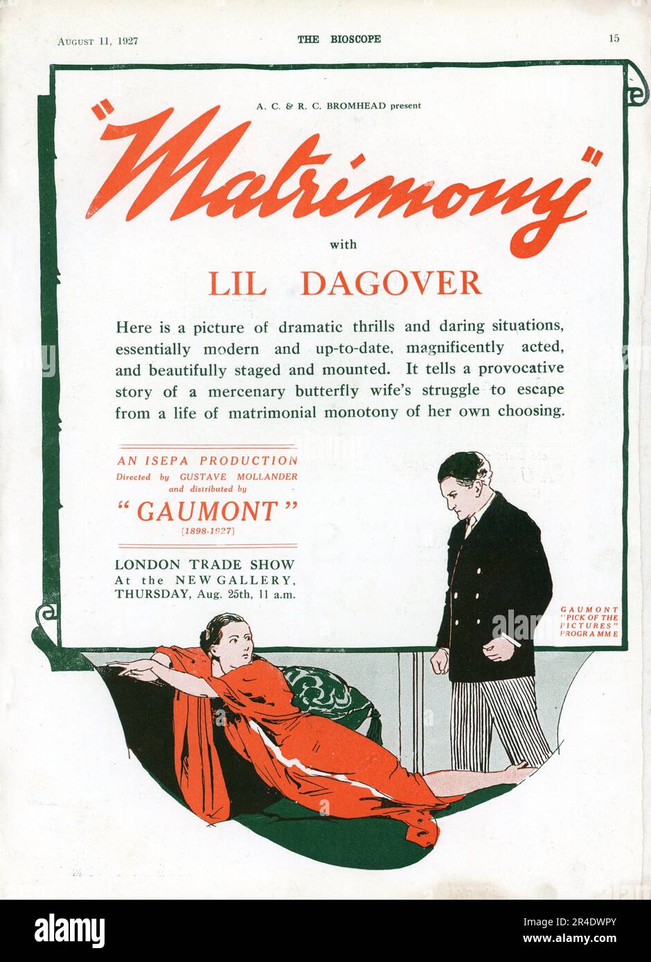 LIL DAGOVER et GOSTA EKMAN en MARIAGE / HANS ENGELSKA FRU 1927 directeur GUSTAF MOLANDER écrivain Paul Merzbach Allemagne - Suède coproduction Isepa-Wengeroff film GmbH / Gaumont British Distributors Banque D'Images